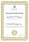 Teplárna obdržela certufikát HUMANE EMPLOYER